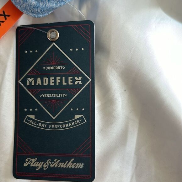 Flat & Anthem Madeflex Performance Chest Striped Polo Blue, XXL, NWT - Picture 8 of 10